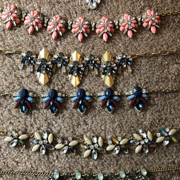 J Crew Necklaces brass with rhinestones - Picture 1 of 6